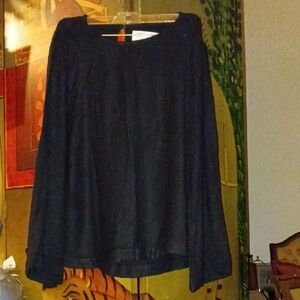 cloth & stone Black A-Line Long Sleeve Top